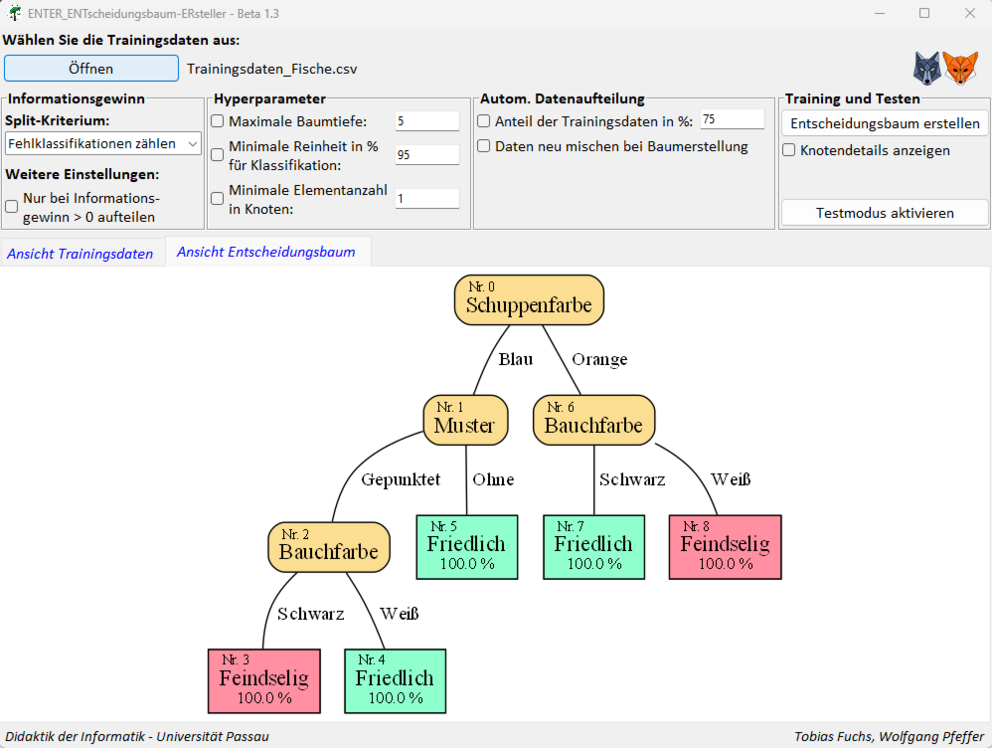 Screenshot des Entscheidung-Erstellers ENTER